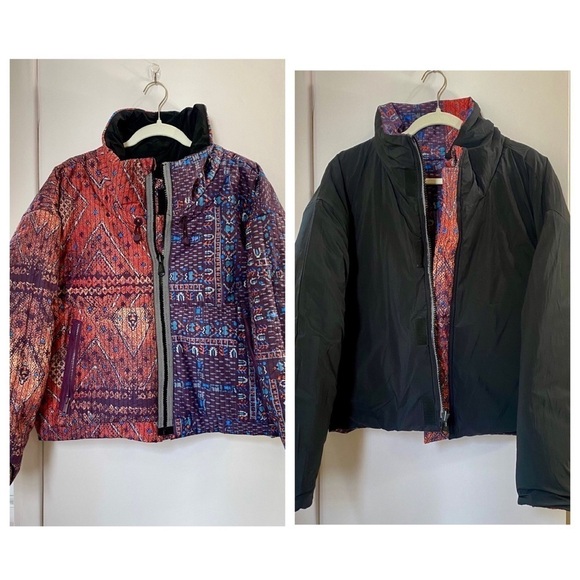 NWT Free People FP Movement Mountain Majesty Reversible Puffer Jacket Multicolor - Picture 1 of 17